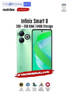Infinix Smart 8 - 2GB RAM - 64GB Storage - PTA Approved - 12 Months Warranty - Green - The Original Bro Mobiles - TOB42